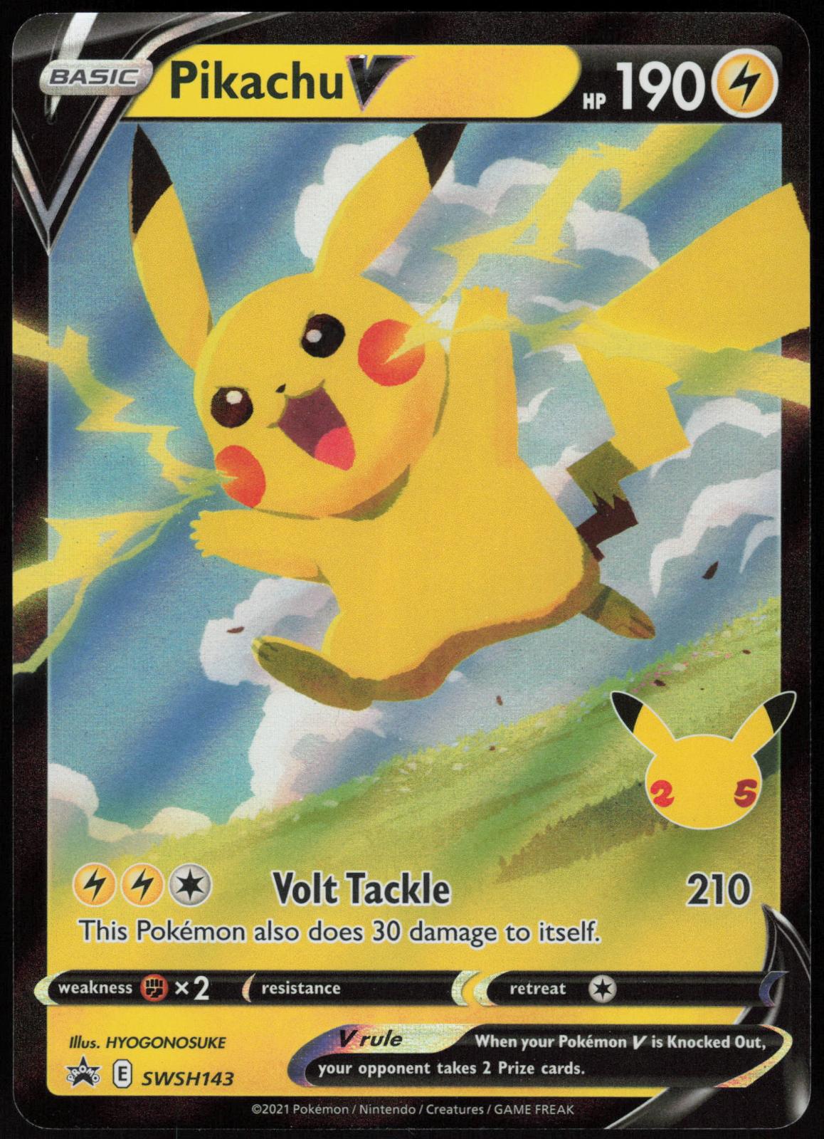 PIKACHU V SWSH143 SWORD & SHIELD PROMO POKEMON PROMO HOLO LP