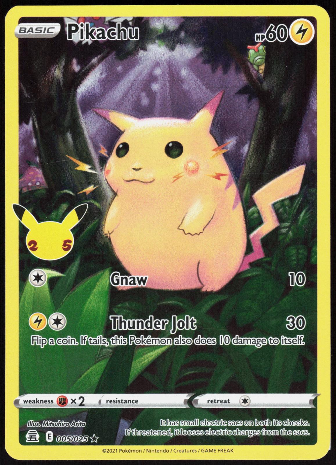 PIKACHU 005/025 CELEBRATIONS POKEMON RARE HOLO LP