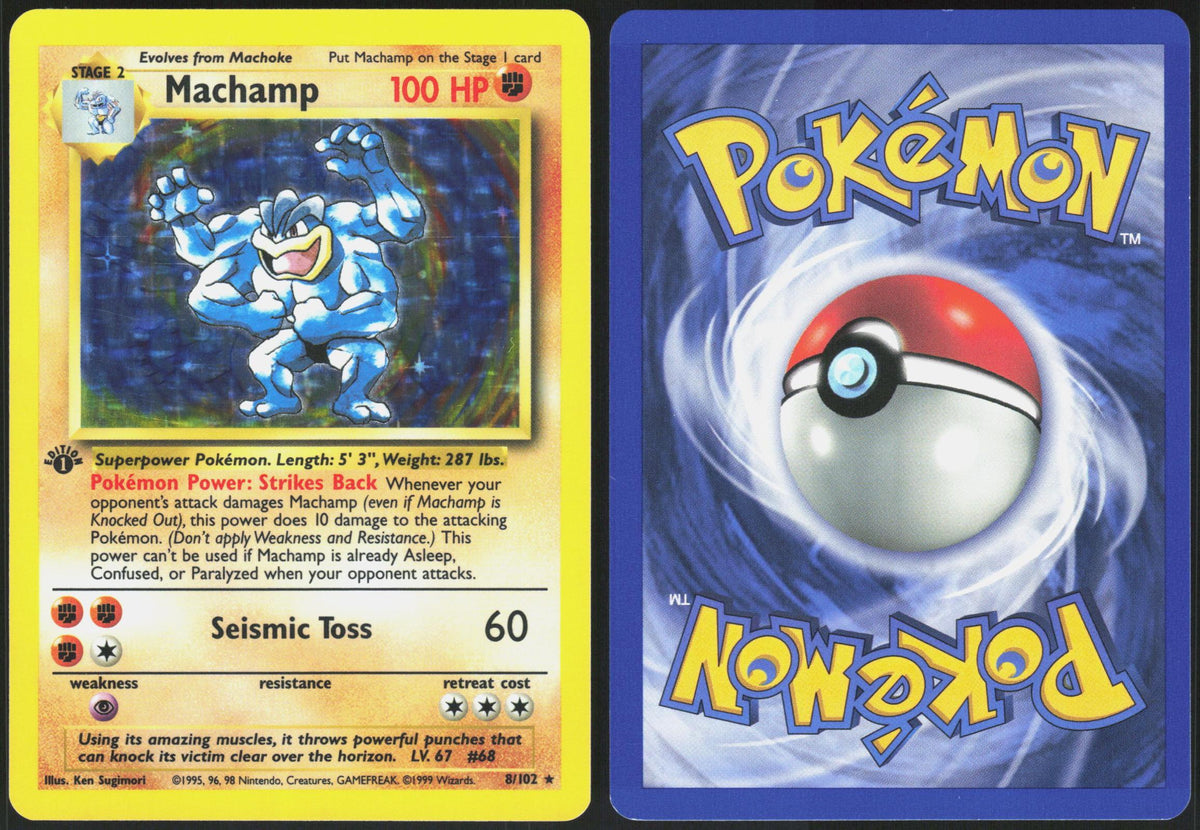 MACHAMP 8/102 DECK EXCLUSIVES POKEMON HOLO RARE 1ST EDITION HOLO LP