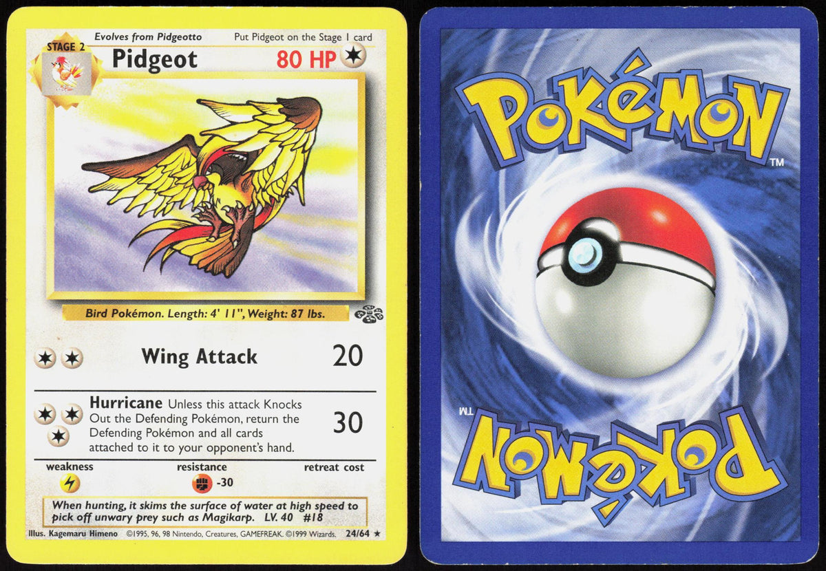 PIDGEOT 24/64 JUNGLE POKEMON RARE UNLIMITED LP