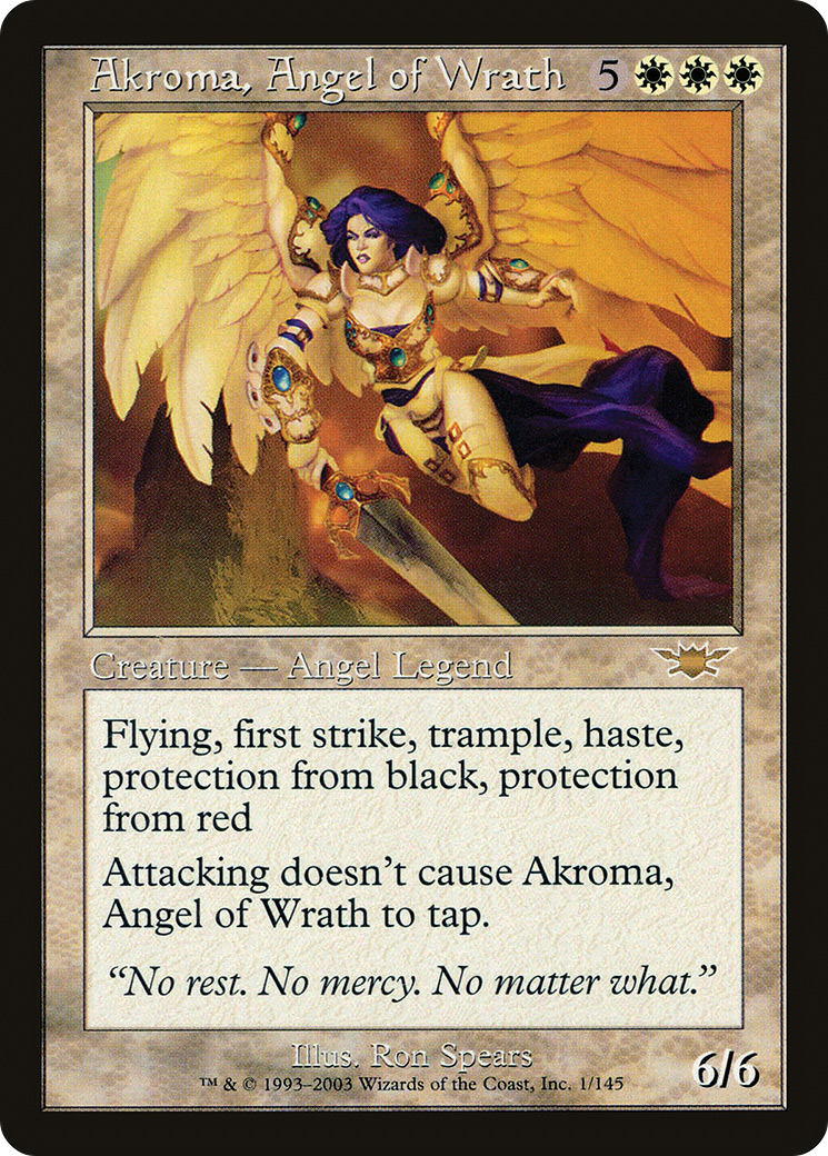 MAGIC: THE GATHERING  - Akroma, Angel of Wrath (LGN-001) - Legions Foil