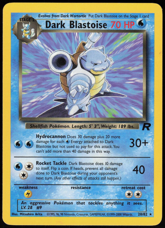 DARK BLASTOISE 20/82 TEAM ROCKET POKEMON RARE UNLIMITED LP