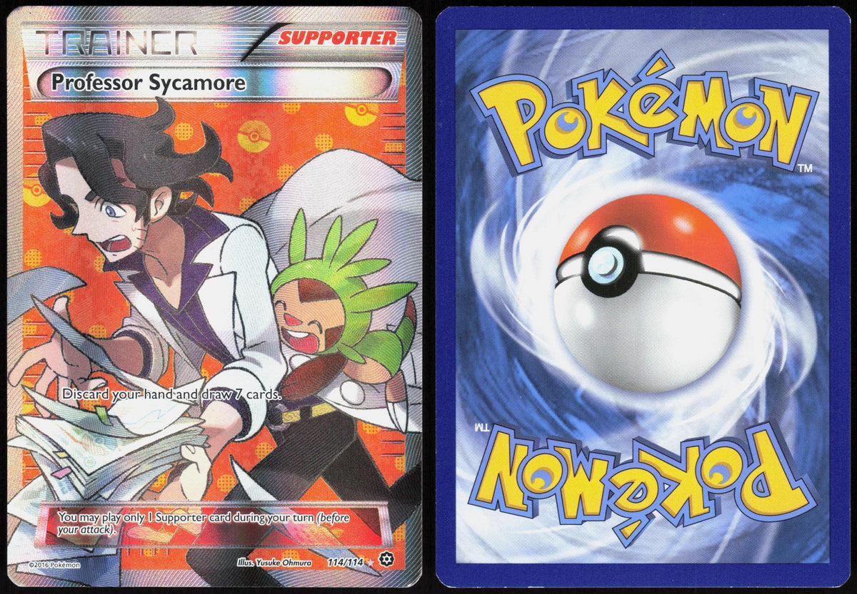 PROFESSOR SYCAMORE 114/114 STEAM SIEGE POKEMON ULTRA RARE HOLO LP