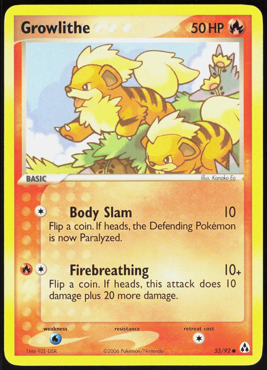 GROWLITHE 55/92 LEGEND MAKER POKEMON COMMON LP