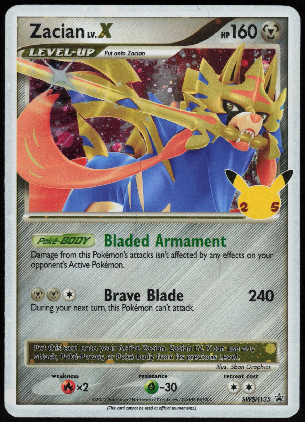 ZACIAN LV. X SWSH135 SWORD & SHIELD PROMO POKEMON PROMO HOLO LP