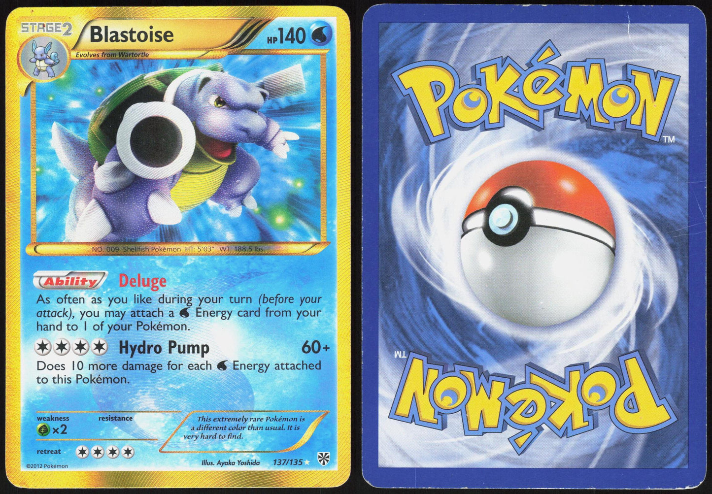 BLASTOISE 137/135 PLASMA STORM POKEMON SECRET RARE HP