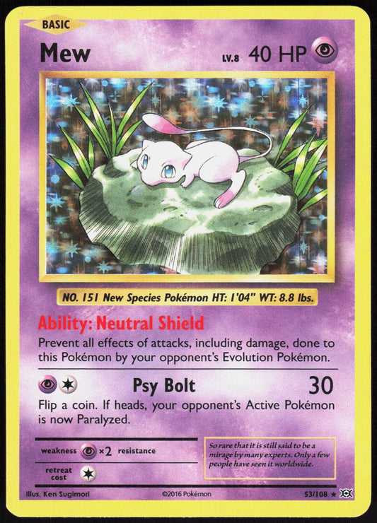 MEW 53/108 EVOLUTIONS POKEMON RARE HOLO LP