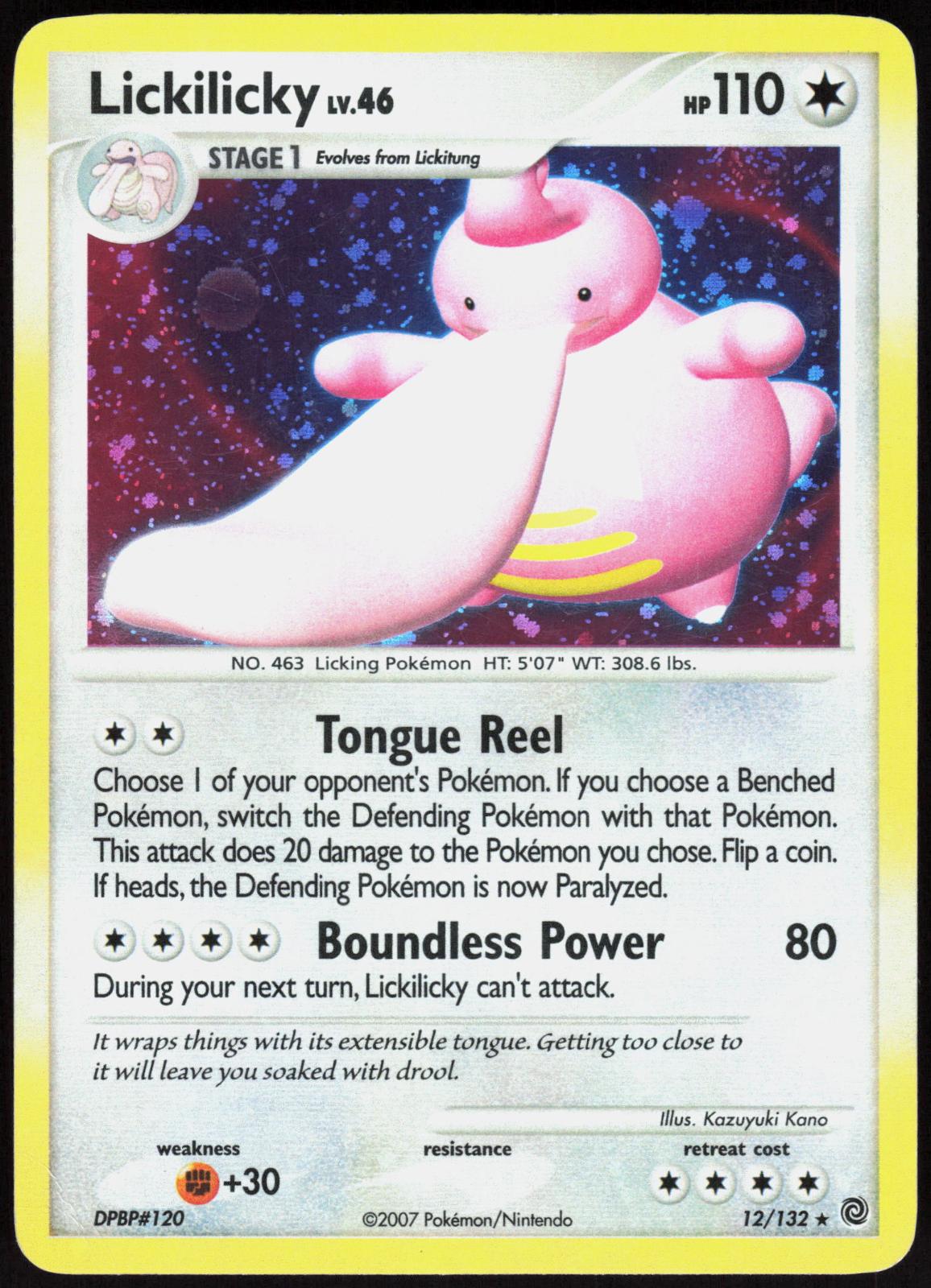 LICKILICKY 12/132 SECRET WONDERS POKEMON RARE HOLO LP (HOLO BLEED)