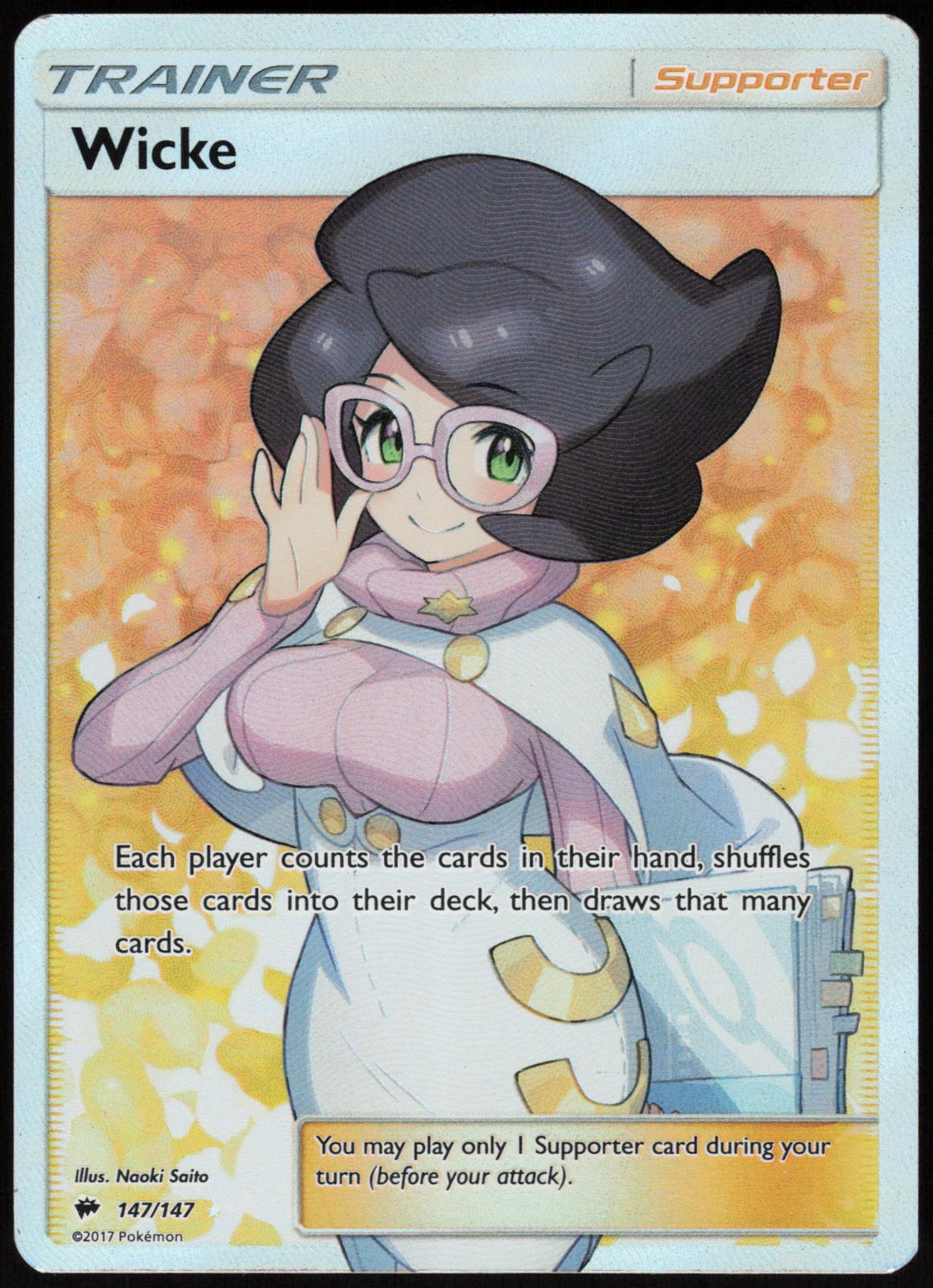 WICKE 147/147 BURNING SHADOWS POKEMON ULTRA RARE HOLO LP