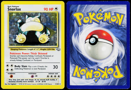 POKEMON SNORLAX 11/64 JUNGLE RARE UNLIMITED HOLO