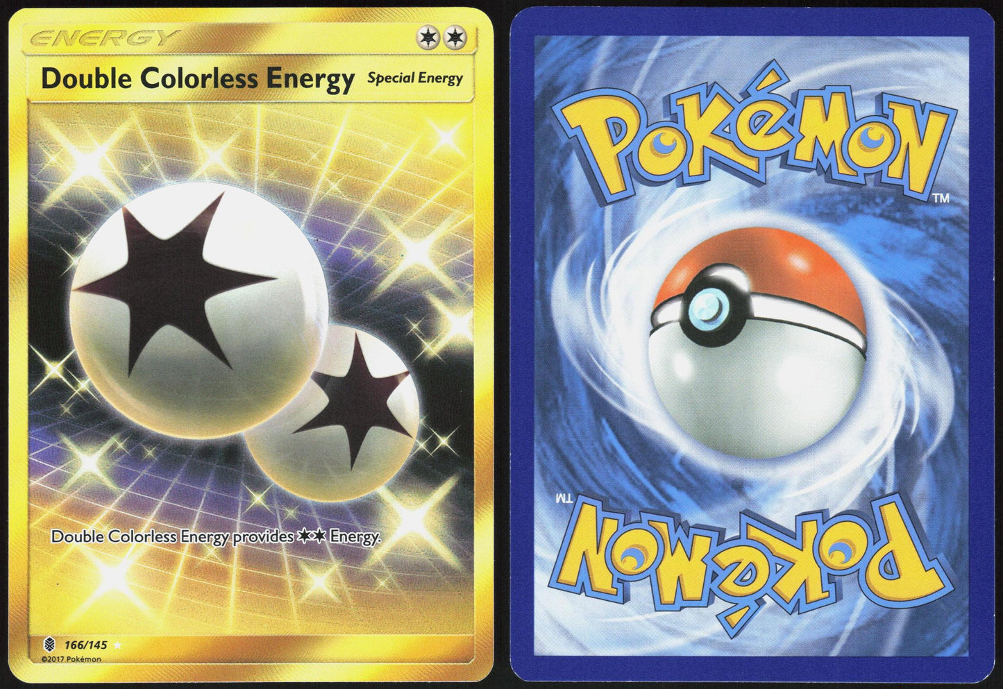 DOUBLE COLORLESS ENERGY (SECRET) 166/145 GUARDIANS RISING POKEMON SECRET RARE LP
