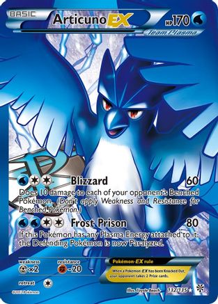 POKEMON TCG - ARTICUNO EX 132/135 PLASMA STORM FULL ART