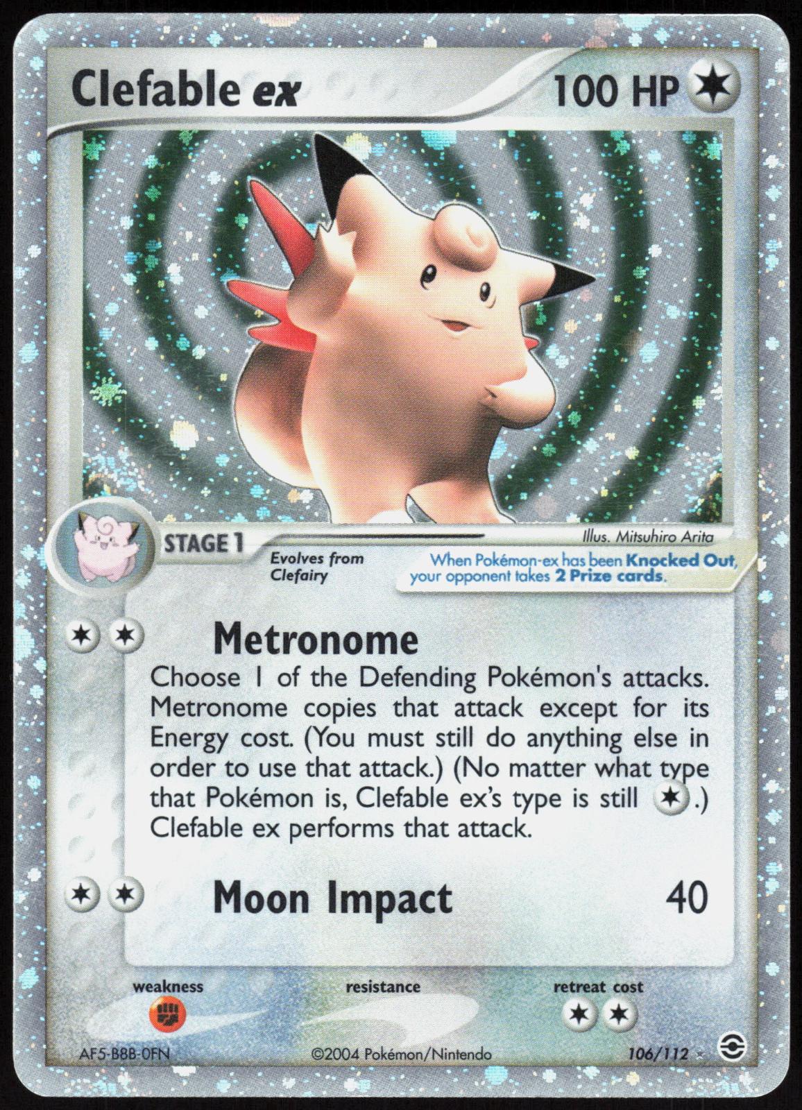 CLEFABLE EX 106/112 FIRERED & LEAFGREEN POKEMON EX RARE NM