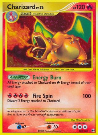 POKEMON TCG - Charizard 103 Stormfront - Secret Rare