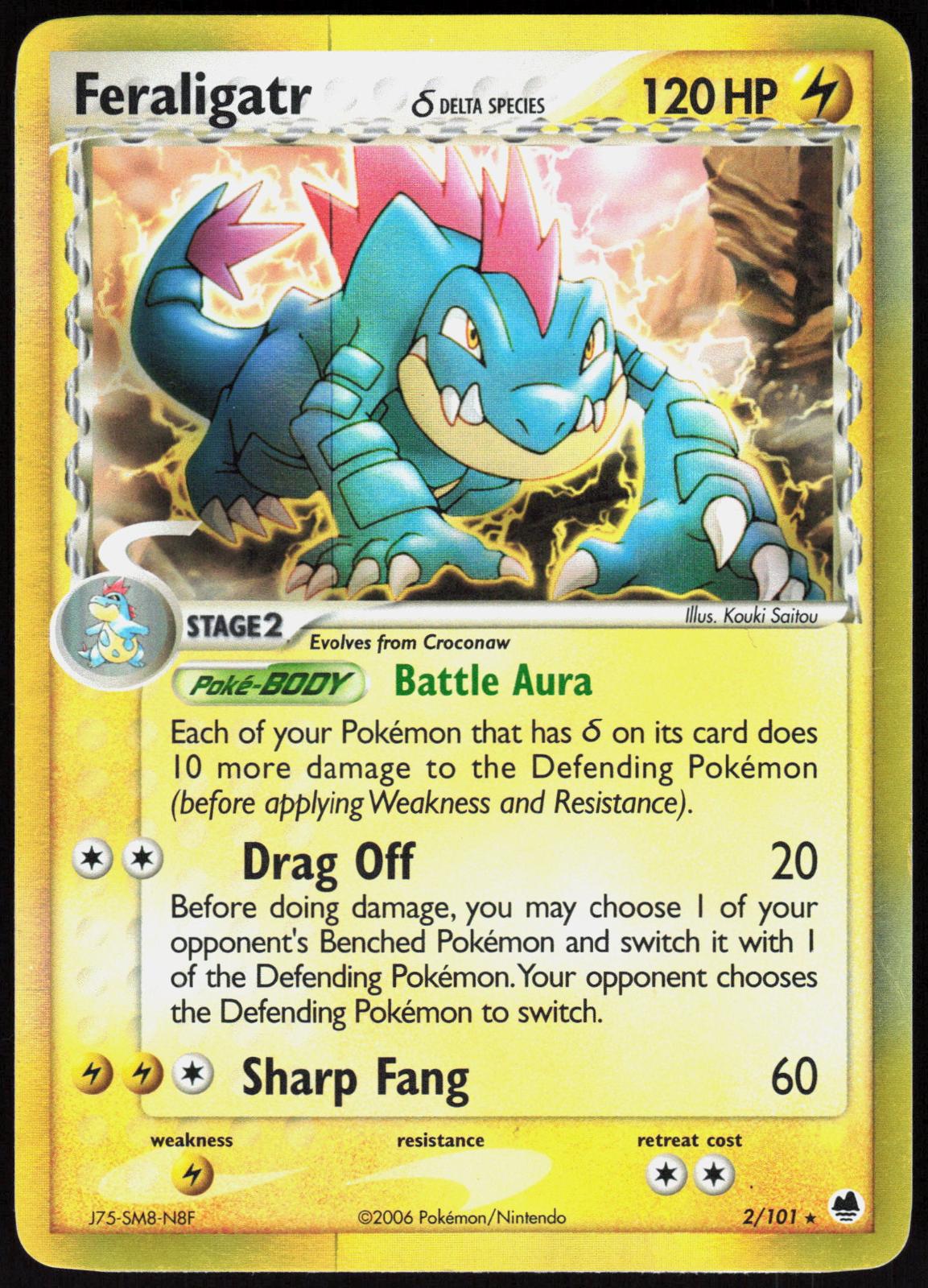 FERALIGATR Δ 2/101 DRAGON FRONTIERS POKEMON RARE HOLO MP