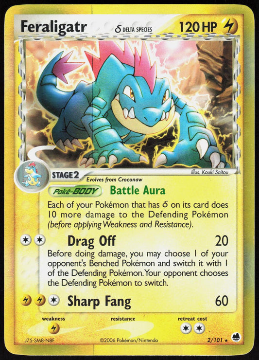 FERALIGATR Δ 2/101 DRAGON FRONTIERS POKEMON RARE HOLO MP