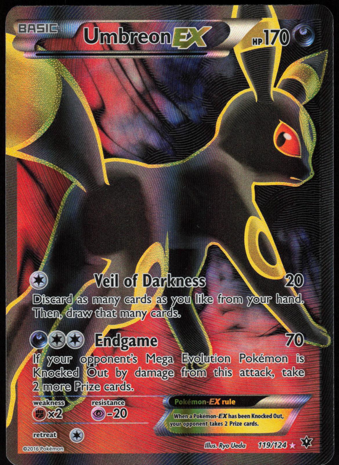 UMBREON EX 119/124 FATES COLLIDE POKEMON ULTRA RARE HOLO LP
