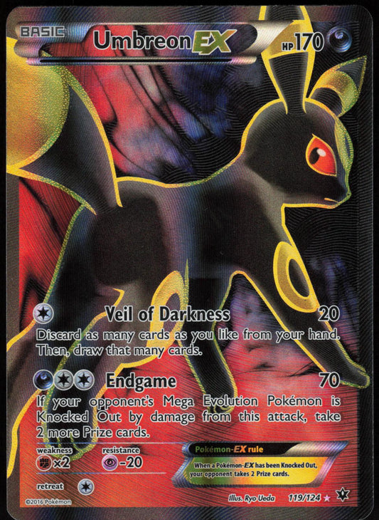 UMBREON EX 119/124 FATES COLLIDE POKEMON ULTRA RARE HOLO LP