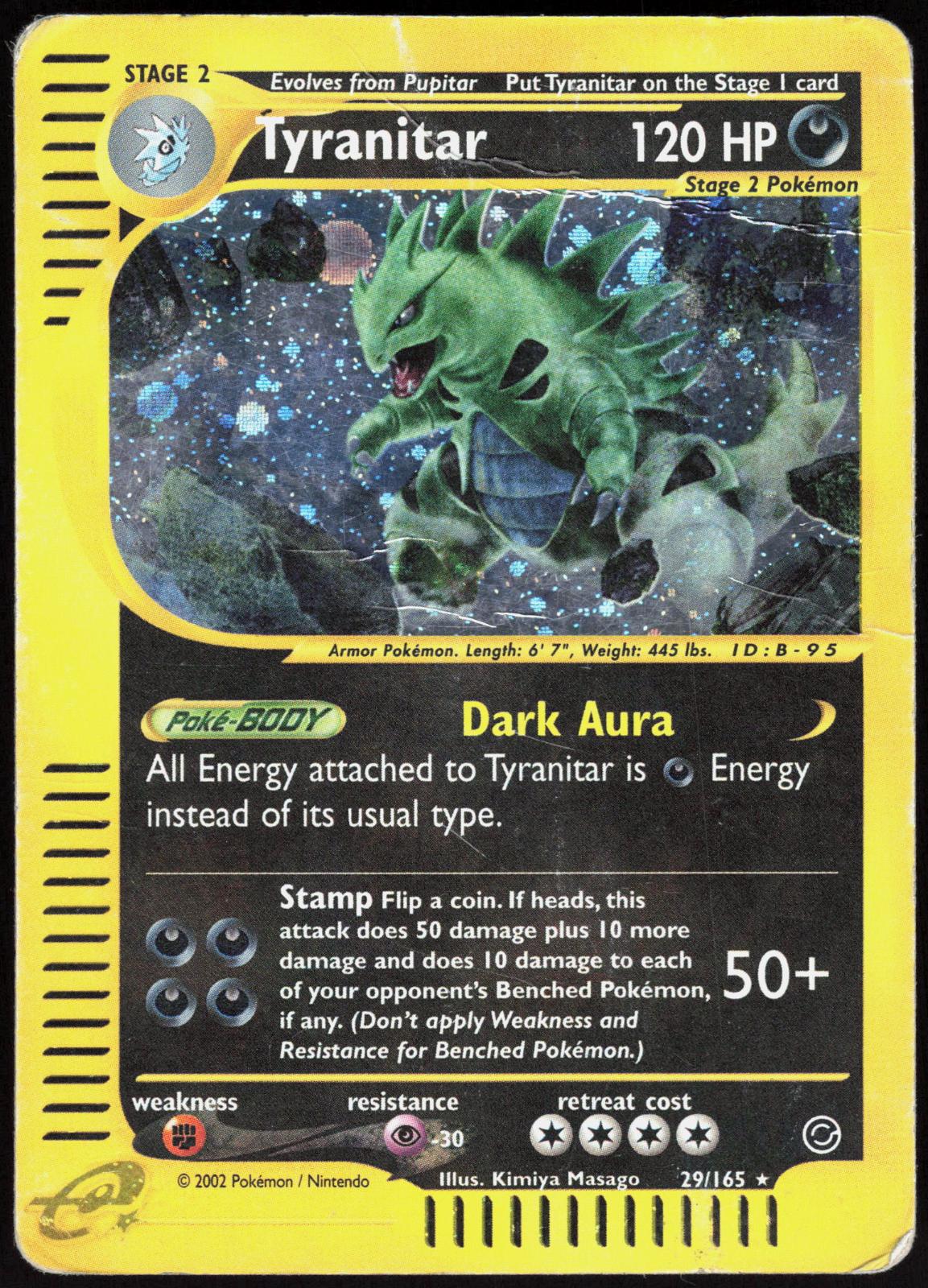TYRANITAR 29/165 EXPEDITION BASE SET POKEMON RARE HOLO HP