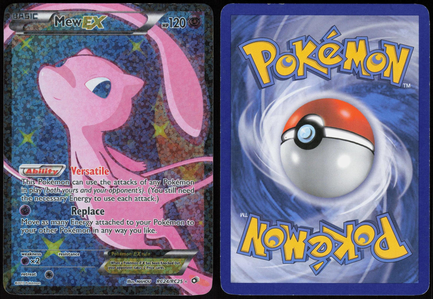 MEW EX (FULL ART) RC24/RC25 LEGENDARY TREASURES: RADIANT COLLECTION HOLO LP