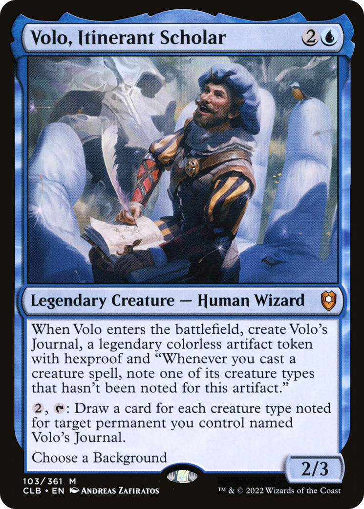 MAGIC: THE GATHERING  - Volo, Itinerant Scholar (CLB-103) - Commander Legends: Battle for Baldur's Gate Foil