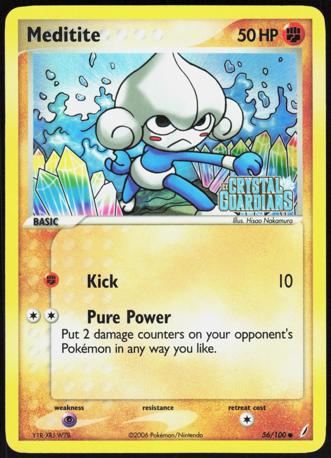 MEDITITE 56/100 CRYSTAL GUARDIANS POKEMON COMMON MP