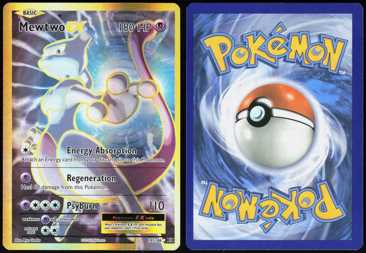 MEWTWO EX 103/108 EVOLUTIONS POKEMON ULTRA RARE HOLO LP