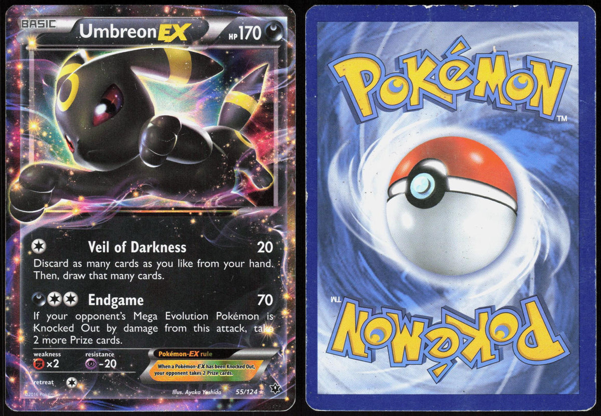 UMBREON EX 55/124 FATES COLLIDE POKEMON EX RARE HOLO HP