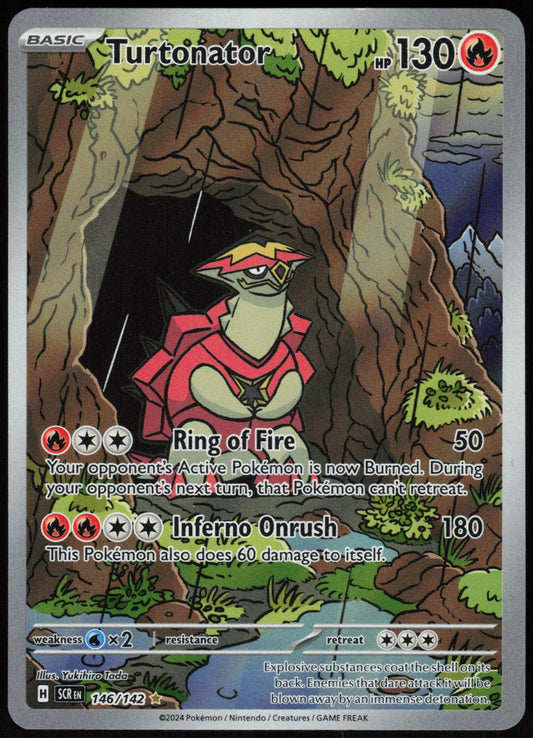 TURTONATOR 146/142 STELLAR CROWN POKEMON ILLUSTRATION RARE HOLO MP