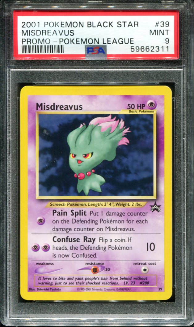 MISDREAVUS 39 PSA 9 POKEMON LEAGUE PROMO BLACK STAR POKEMON