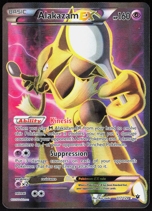 ALAKAZAM EX 117/124 FATES COLLIDE POKEMON ULTRA RARE HP