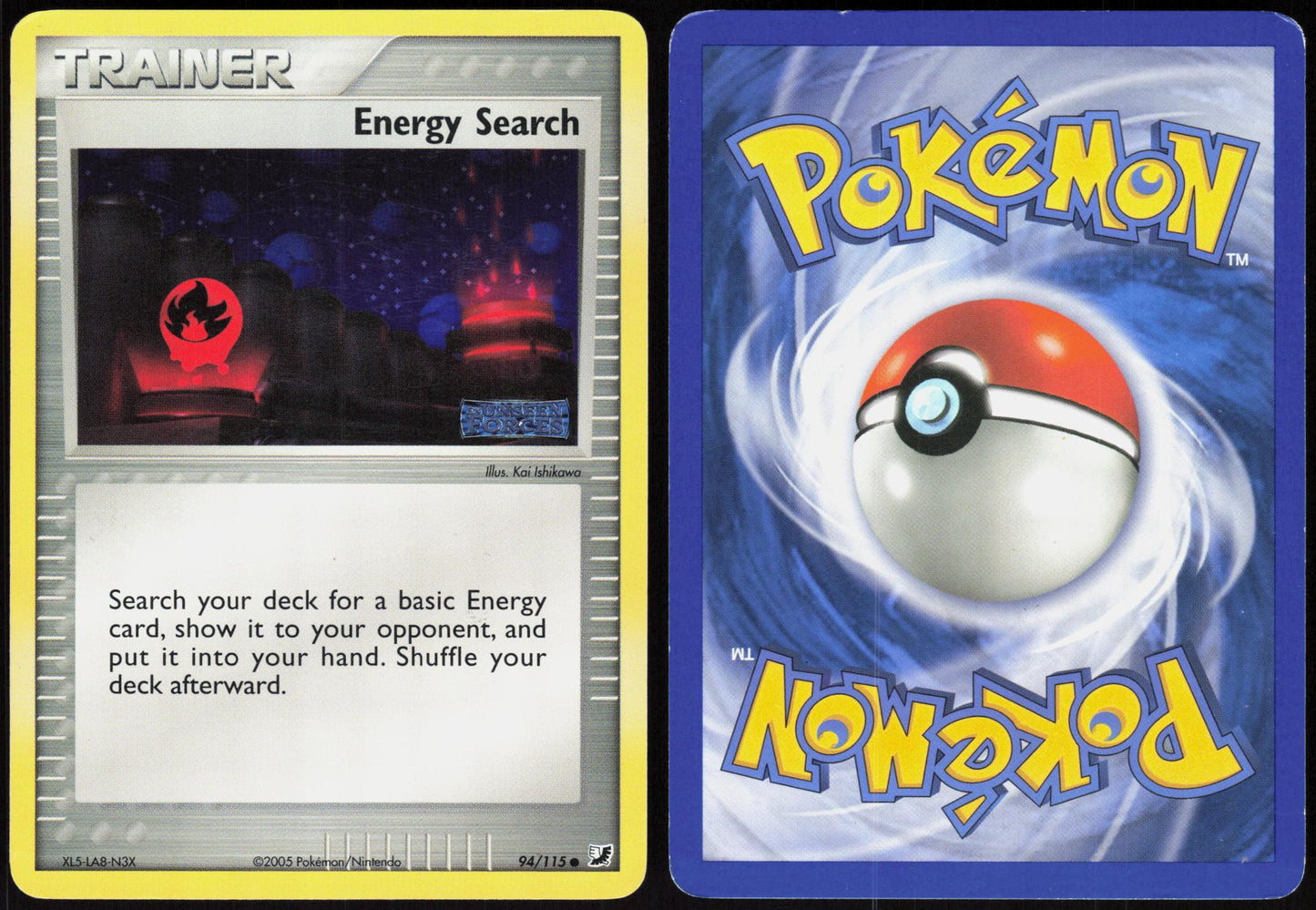 ENERGY SEARCH 94/115 UNSEEN FORCES POKEMON COMMON REVERSE HOLO MP