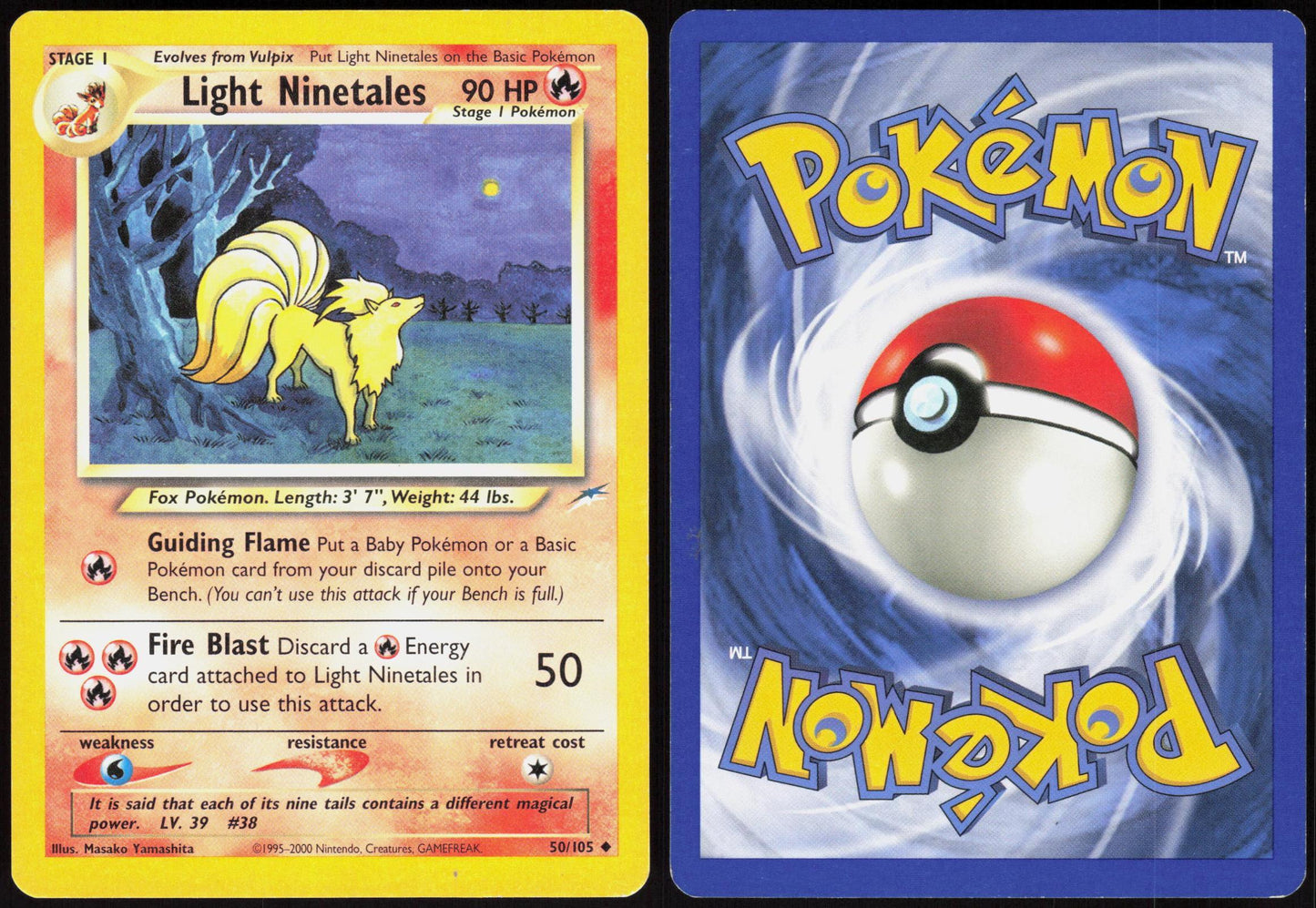LIGHT NINETALES 50/105 NEO DESTINY POKEMON UNCOMMON UNLIMITED LP