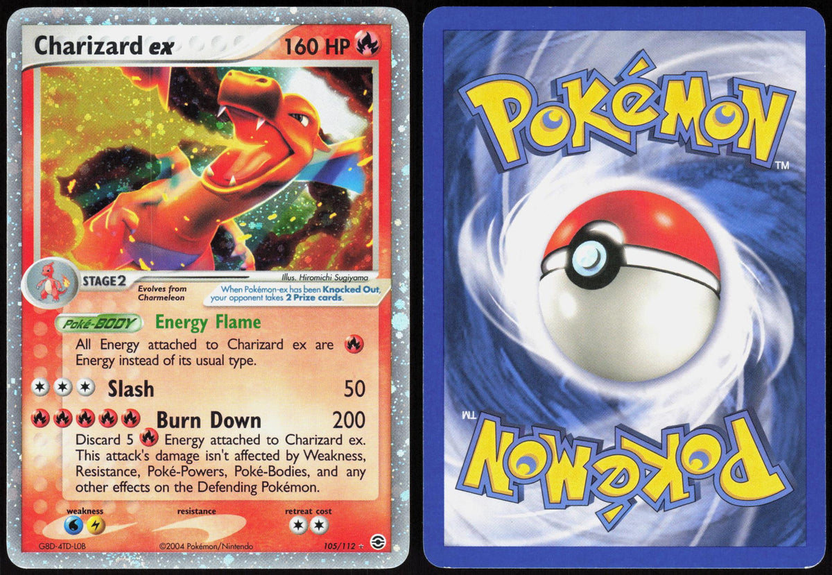 CHARIZARD EX 105/112 FIRERED & LEAFGREEN POKEMON EX RARE HOLO LP