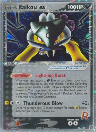 POKEMON TCG - Rocket's Raikou ex 108 Deoxys - Secret Rare