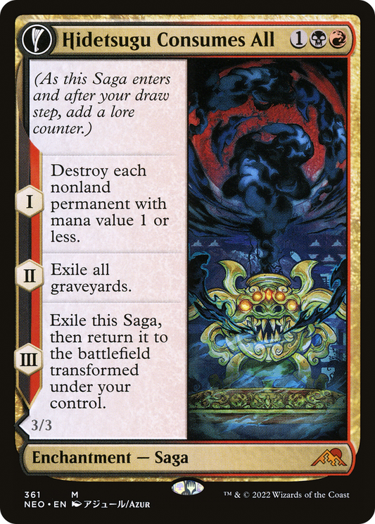 MAGIC: THE GATHERING  - Hidetsugu Consumes All (Showcase) (NEO-361) - Kamigawa: Neon Dynasty: (Showcase, fandfc)