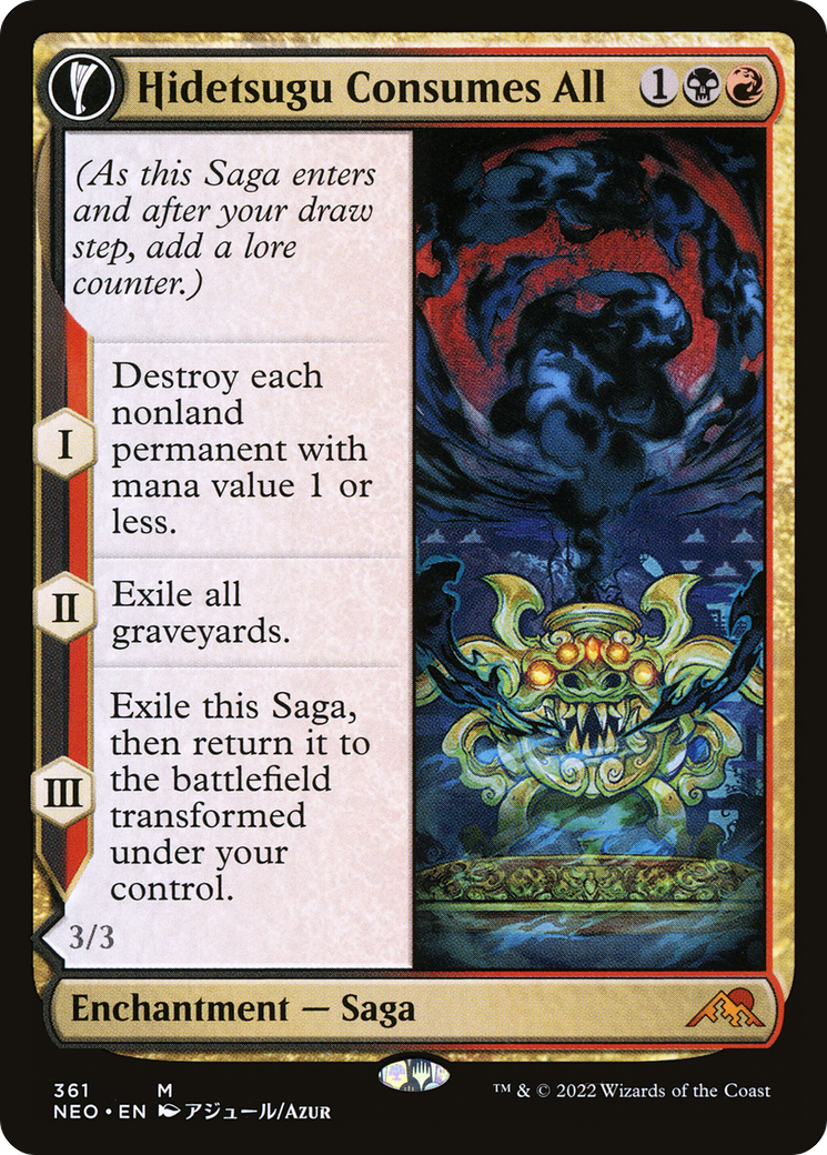 MAGIC: THE GATHERING  - Hidetsugu Consumes All (Showcase) (NEO-361) - Kamigawa: Neon Dynasty: (Showcase, fandfc) Foil