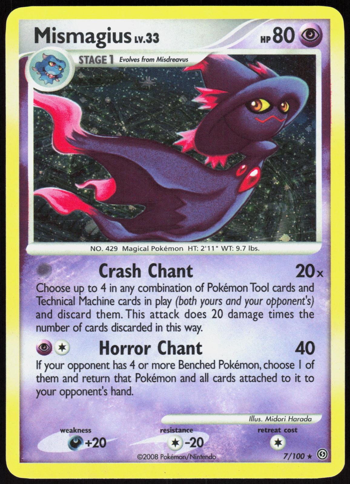 MISMAGIUS 7/100 STORMFRONT POKEMON RARE HOLO LP