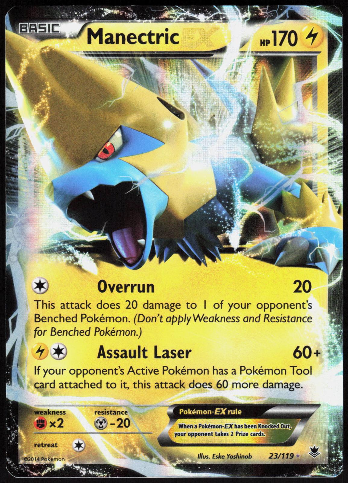 MANECTRIC EX 23/119 PHANTOM FORCES POKEMON ULTRA RARE HOLO NM