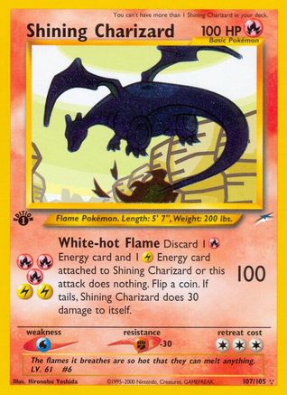 POKEMON TCG - Shining Charizard 107 Neo Destiny - Secret Rare