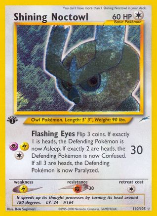 POKEMON TCG - Shining Noctowl 110 Neo Destiny - Secret Rare
