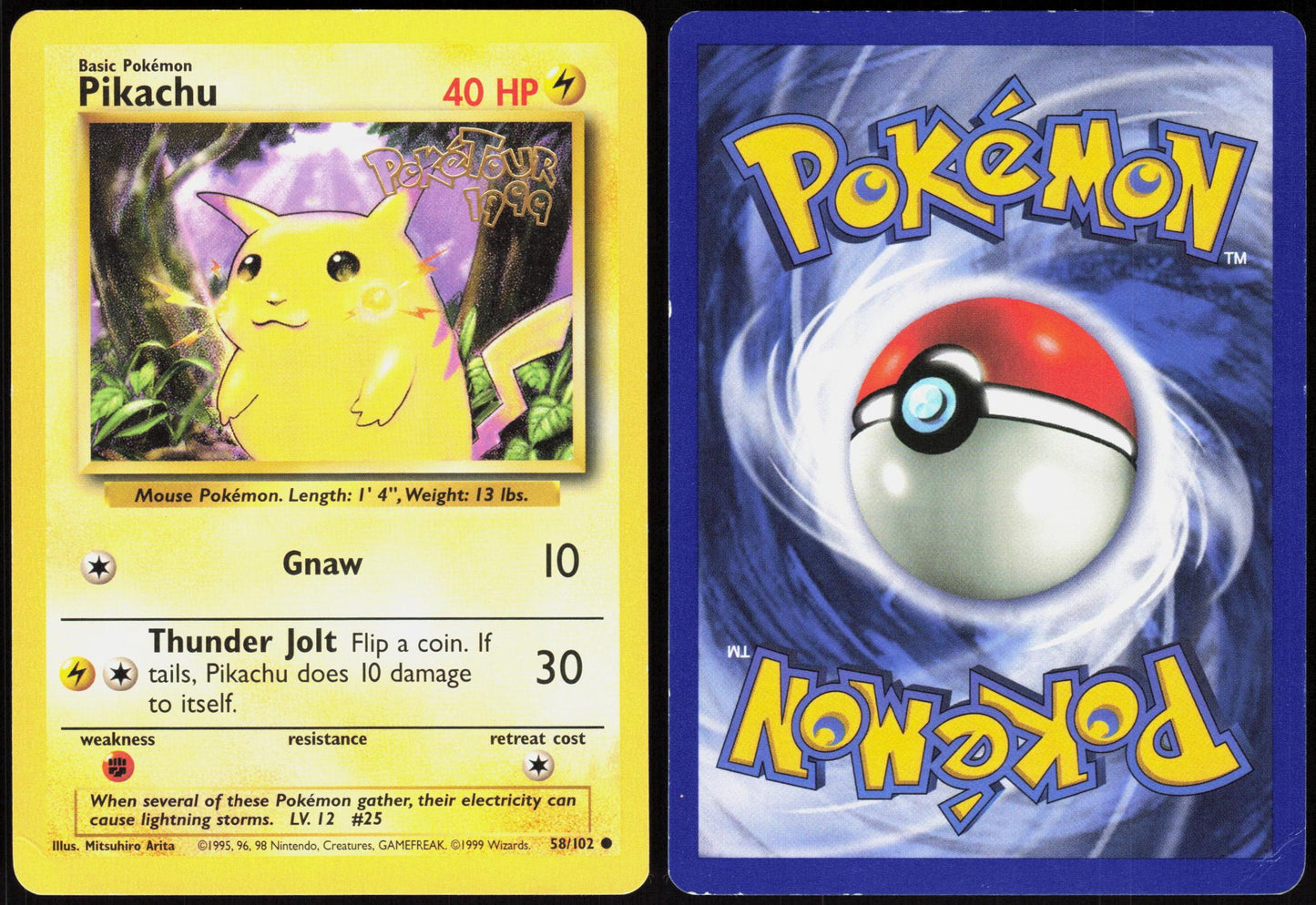 PIKACHU (POKETOUR 1999) 058/102 MISCELLANEOUS CARDS & PRODUCTS POKEMON PROMO HP
