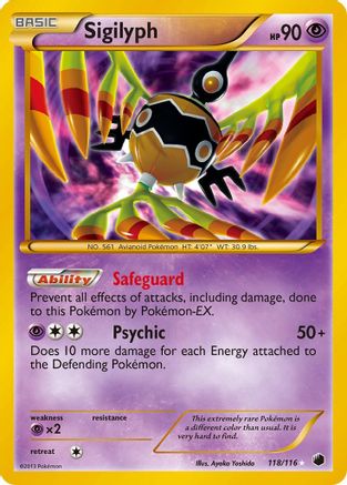 POKEMON TCG - Sigilyph 118 Plasma Freeze - Secret Rare