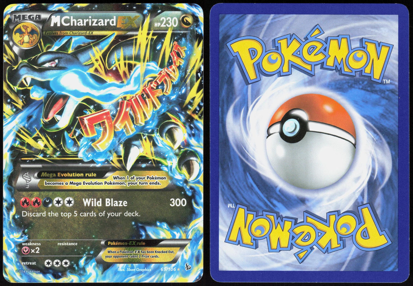 M CHARIZARD EX 69/106 FLASHFIRE POKEMON EX RARE HOLO LP