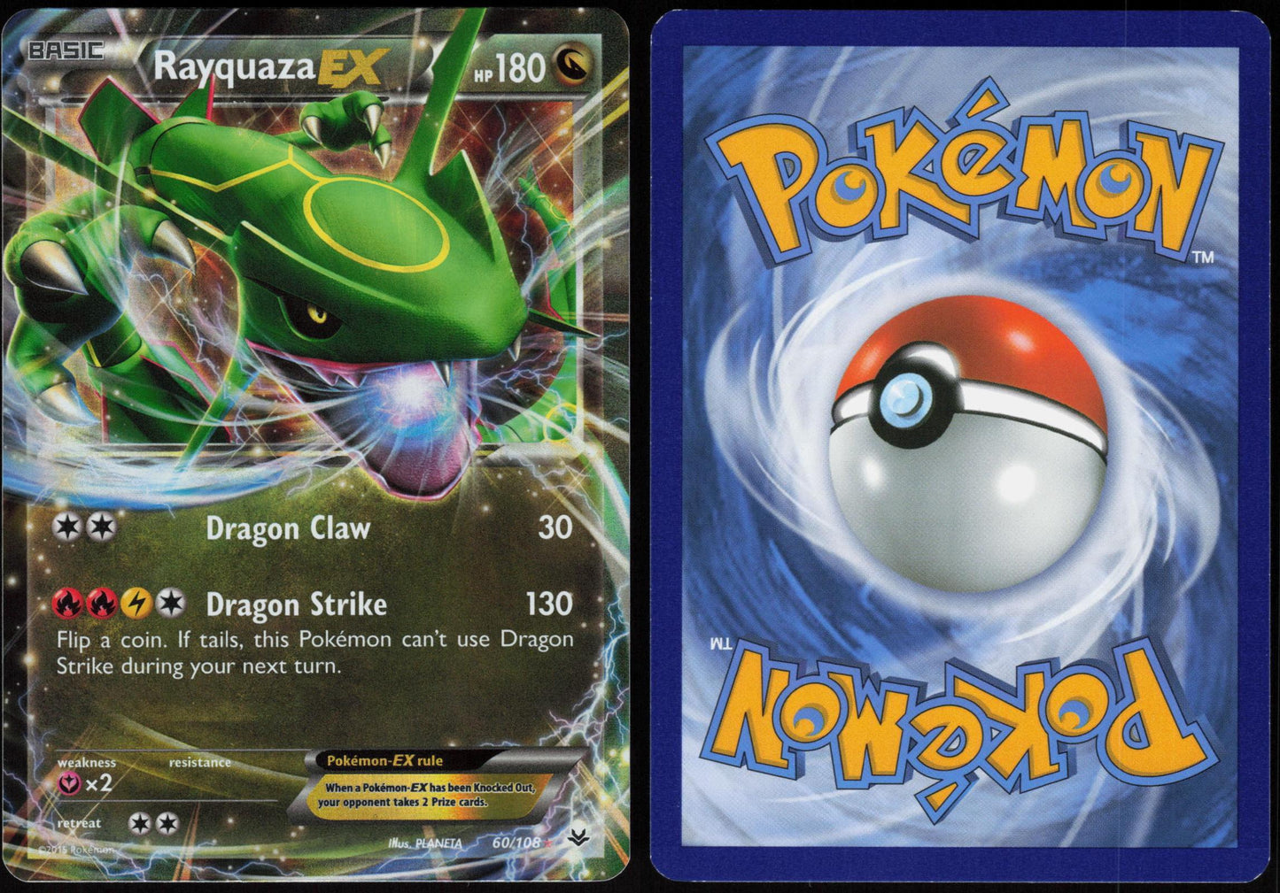 RAYQUAZA EX 60/108 ROARING SKIES POKEMON EX RARE HOLO LP