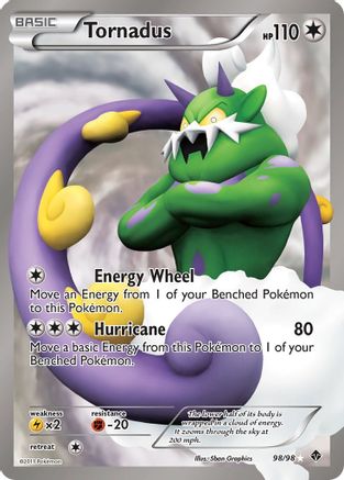 POKEMON TCG - Tornadus (98 Full Art) 098/98 Emerging Powers - Ultra Rare