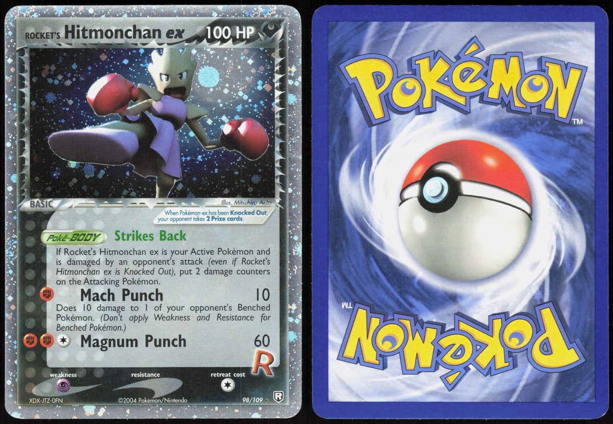 ROCKET'S HITMONCHAN EX 98/109 TEAM ROCKET RETURNS POKEMON EX RARE LP