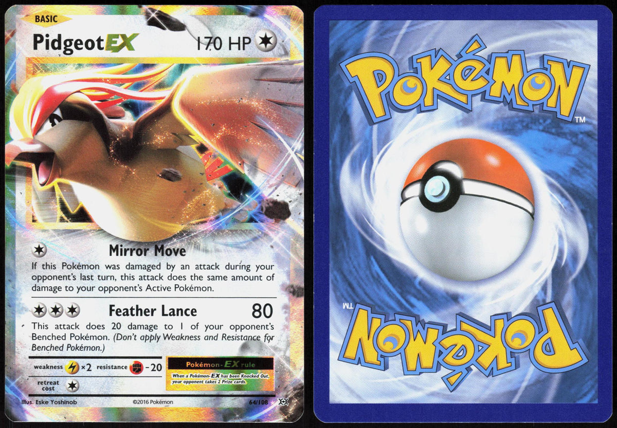 PIDGEOT EX 64/108 EVOLUTIONS POKEMON ULTRA RARE HOLO LP
