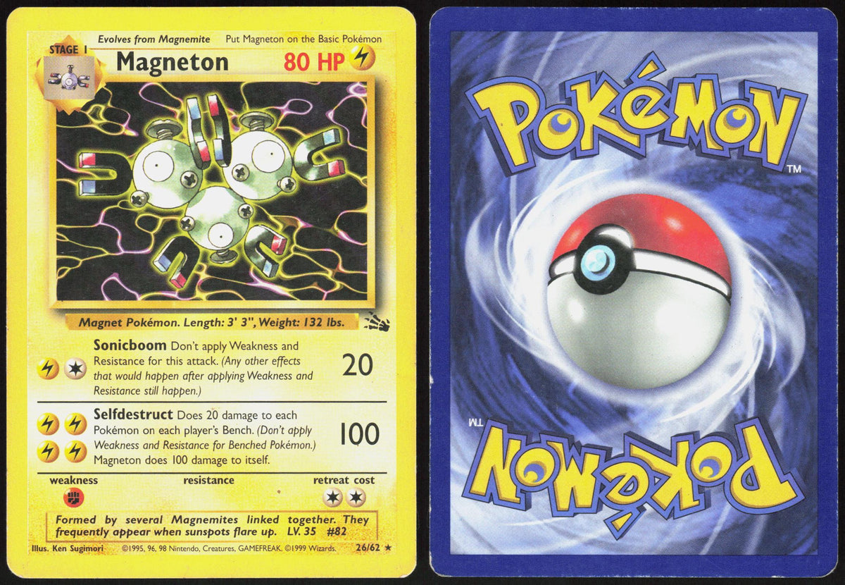 MAGNETON 26/62 FOSSIL POKEMON RARE UNLIMITED MP