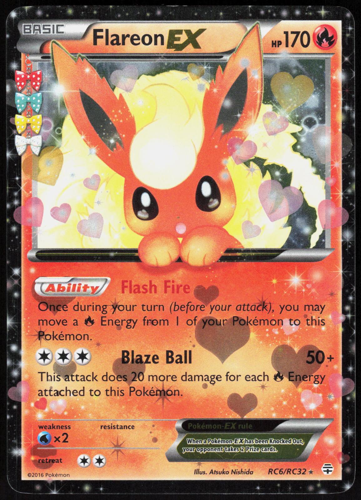 FLAREON EX RC6/RC32 GENERATIONS POKEMON EX RARE LP